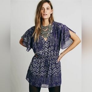 Free People Love Your Chaos Purple Mini Dress Size XS